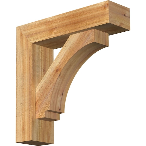 Ekena Millwork Imperial Block Rough Sawn Bracket w/ Offset Brace, Western Red Cedar, 6"W x 22"D x 22"H BKT0604X22X22IMP05RWR - main